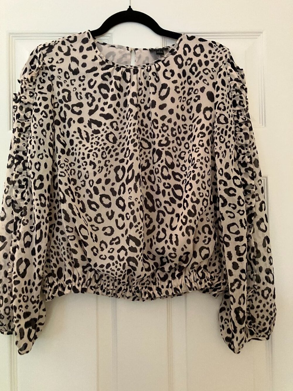 Ann Taylor Top, Size S, Black/Tan